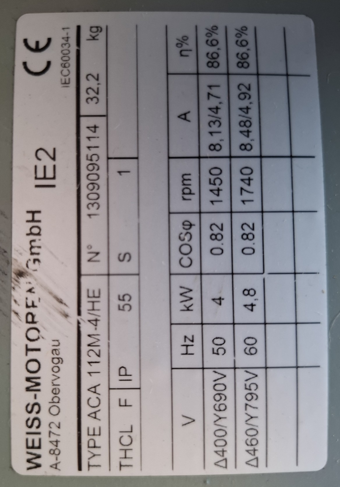 Bild 3 von Anzeige: Elektromotor (400V), Leistung ca. 4,0 kW / ca. 5,5 PS, neuwertig.
