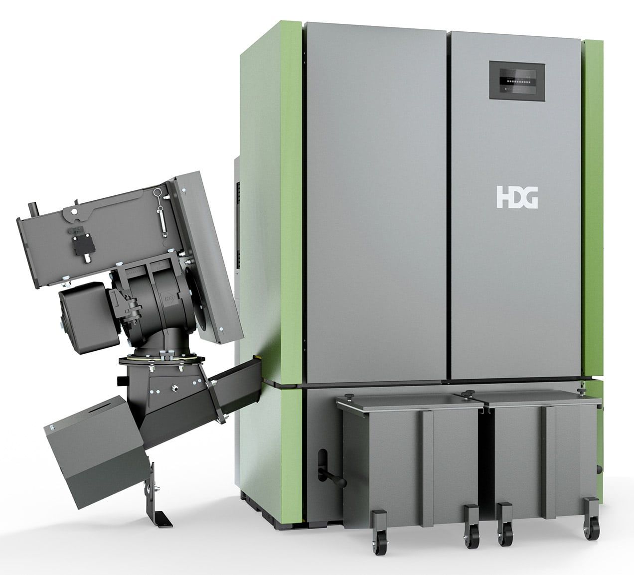 Die Hackgutheizung HDG Compact 40-95 mit Vario Austragung: Die vollautomatische Abreinigung und Entaschung sorgen für höchste Effizienz bei maximalem Komfort.