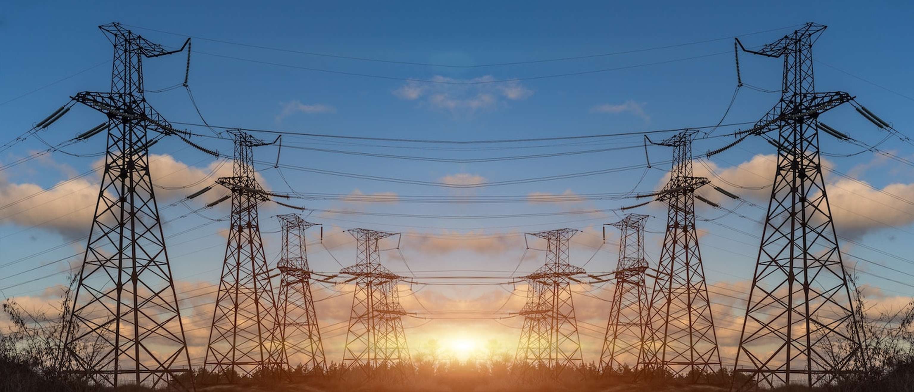 High Voltage Electric Transmission Tower Energy Pylon.