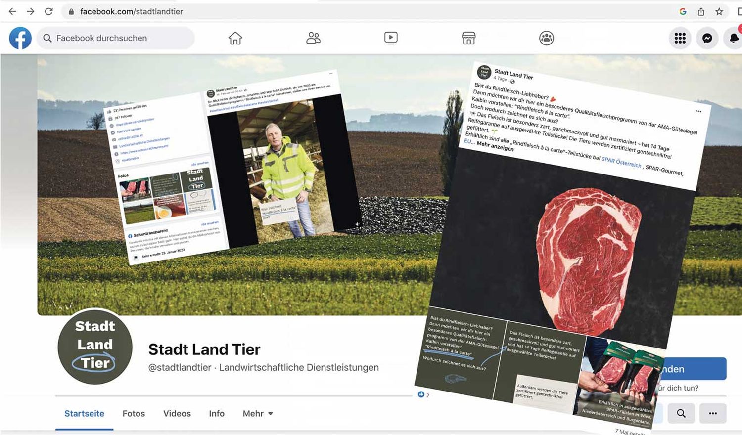 www.facebook.com/stadtlandtier wendet sich an landwirtschaftsfernes Publikum.