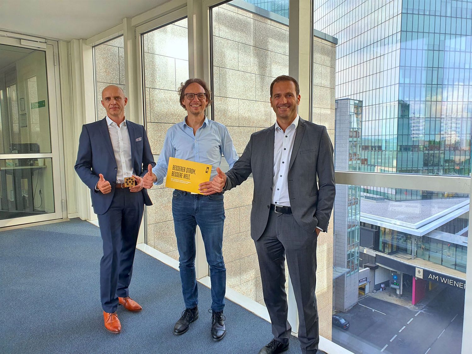 RWA Invest-Geschäftsführer Armin Sterlé, eFriends-Gründer und CEO Matthias Katt sowie RWA Solar Solutions-Geschäftsführer Klemens Neubauer