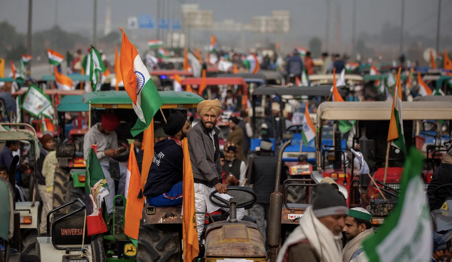 Wie schon 2021 formierten sich wieder Protestzüge gegen Neu Delhi.