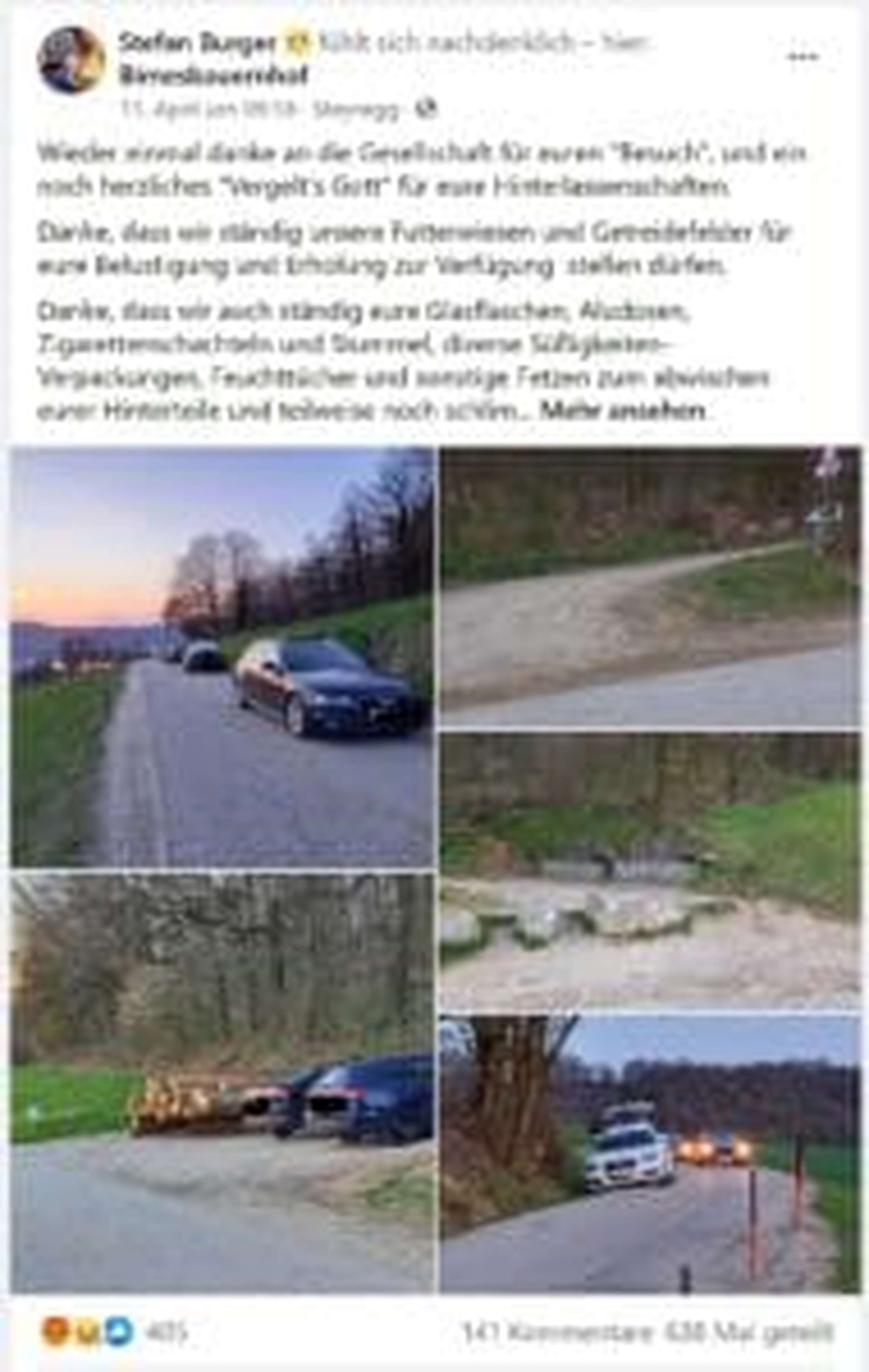 Stefan Burger hat seinem Ärger auf Facebook Luft gemacht. Sein Beitrag wurde über 600 mal geteilt.