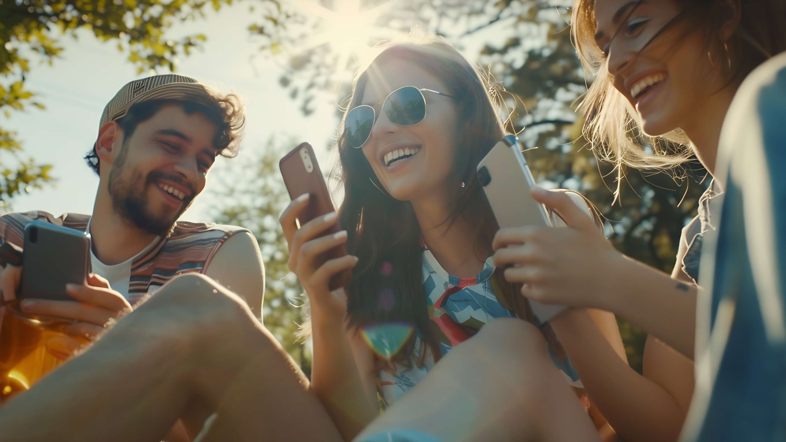 Jugendliche vor dem Smartphone