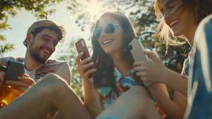 Jugendliche vor dem Smartphone