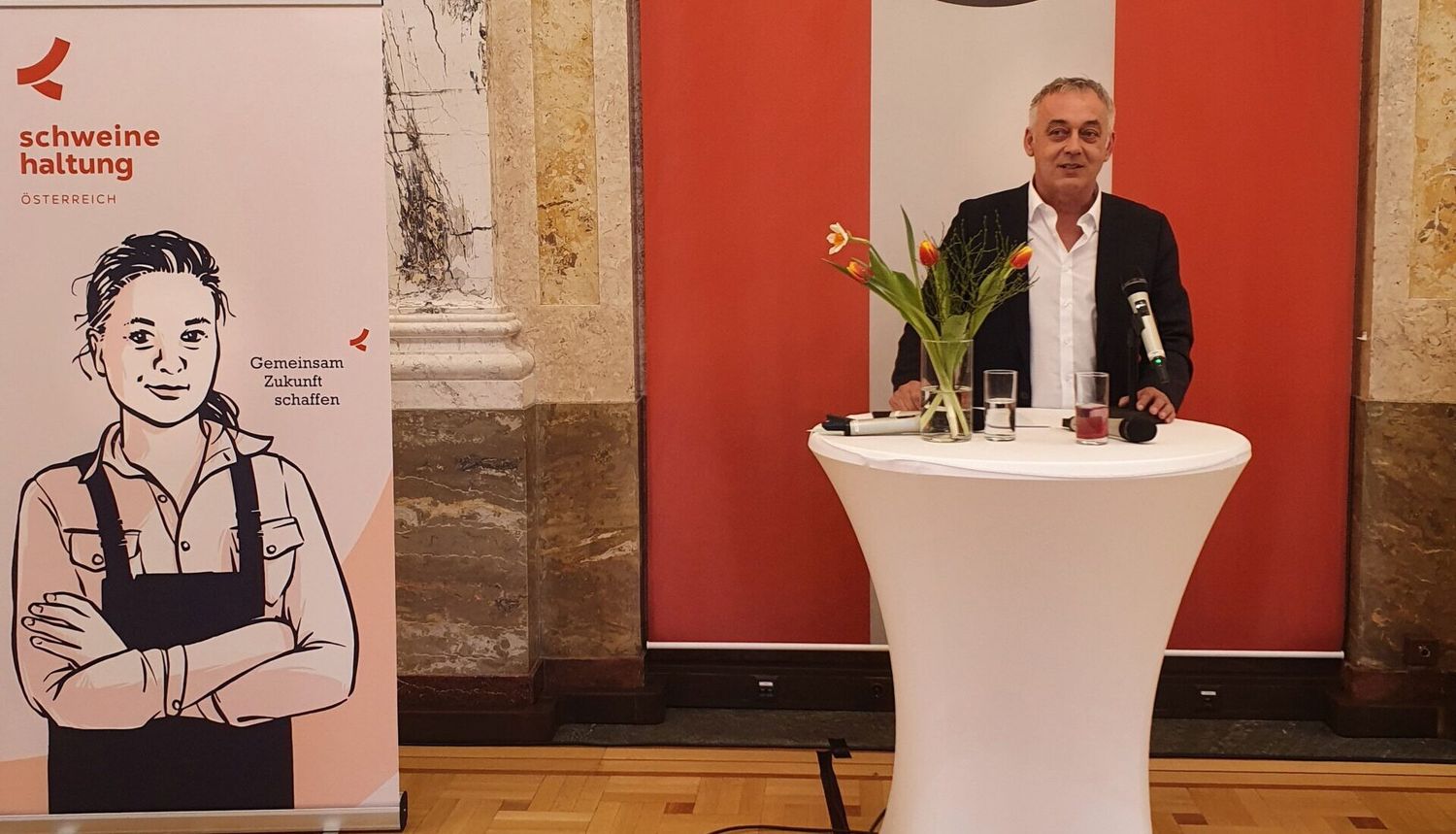 Franz Rauscher präsentierte den gänzlich neuen Auftritt als “Schweinehaltung Österreich”.