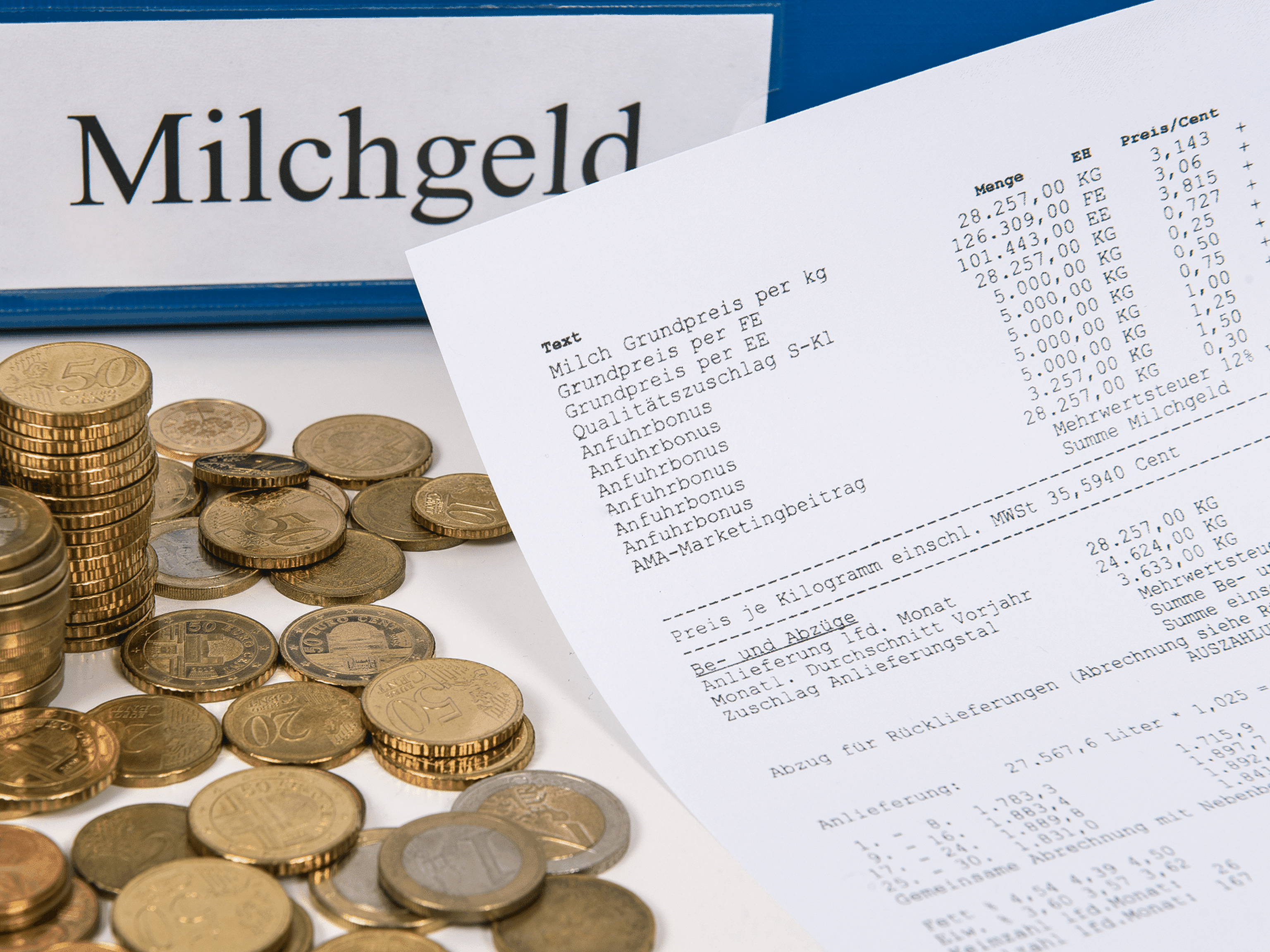 Milchgeldrechnung Agrarfoto