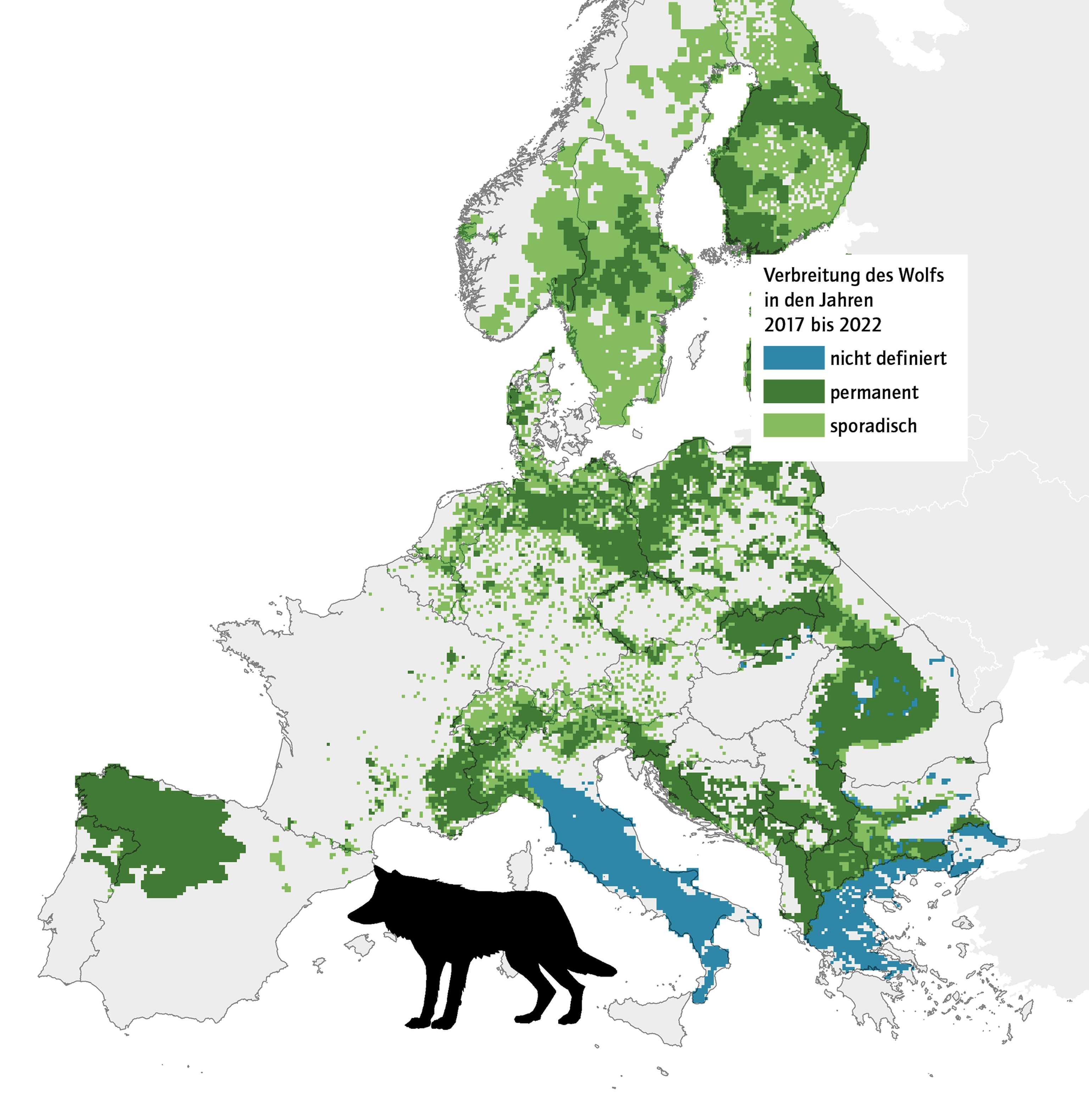 Verbreitungskarte Wolf