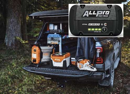 Wagen mit Akku-Geräten