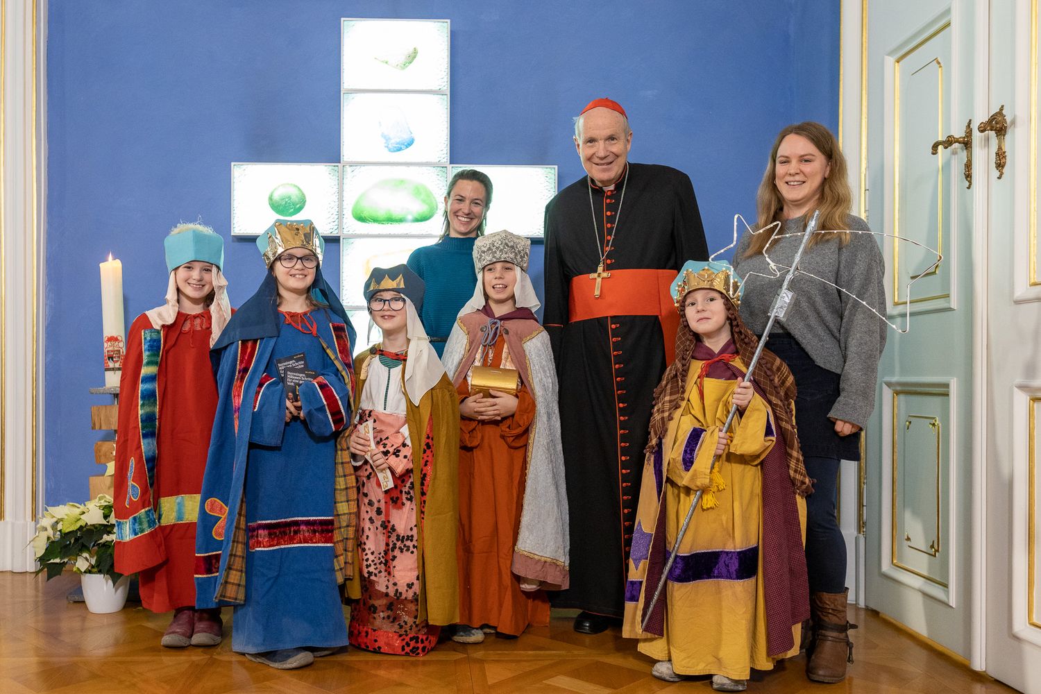 Der Auftaktbesuch der Sternsinger galt traditionsgemäß Kardinal Schönborn.
