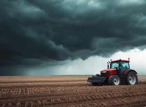 Traktor und Unwetter