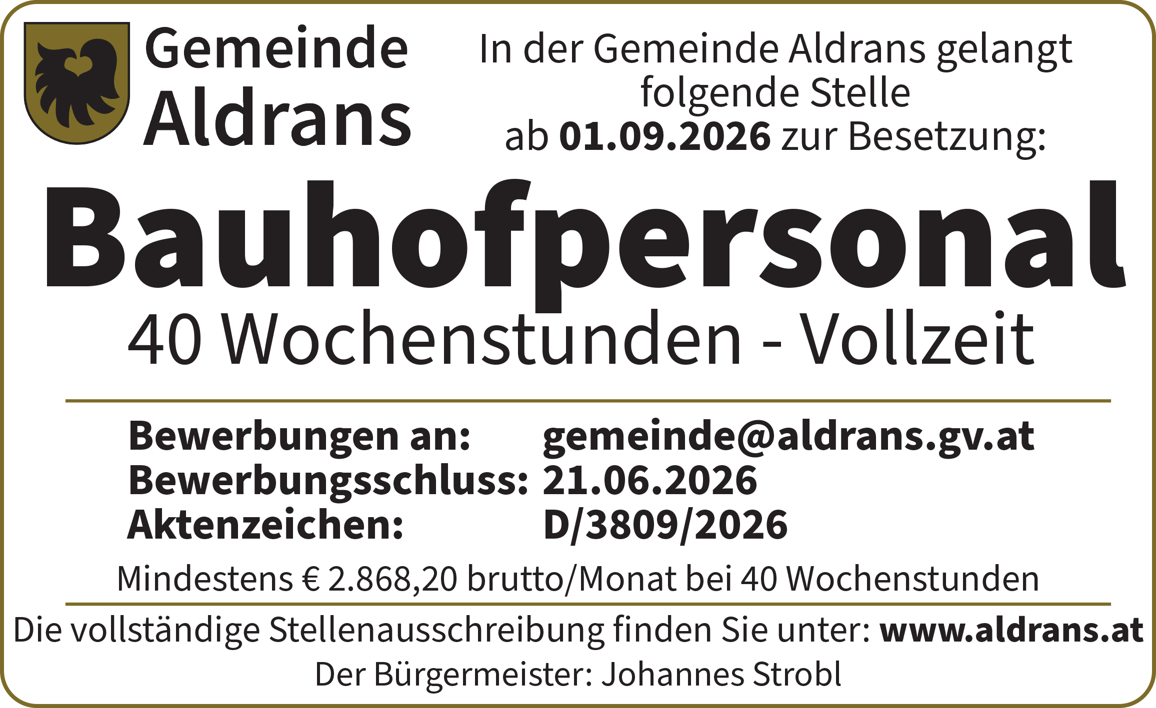 Bild von Anzeige: Gesucht: Bauhofpersonal