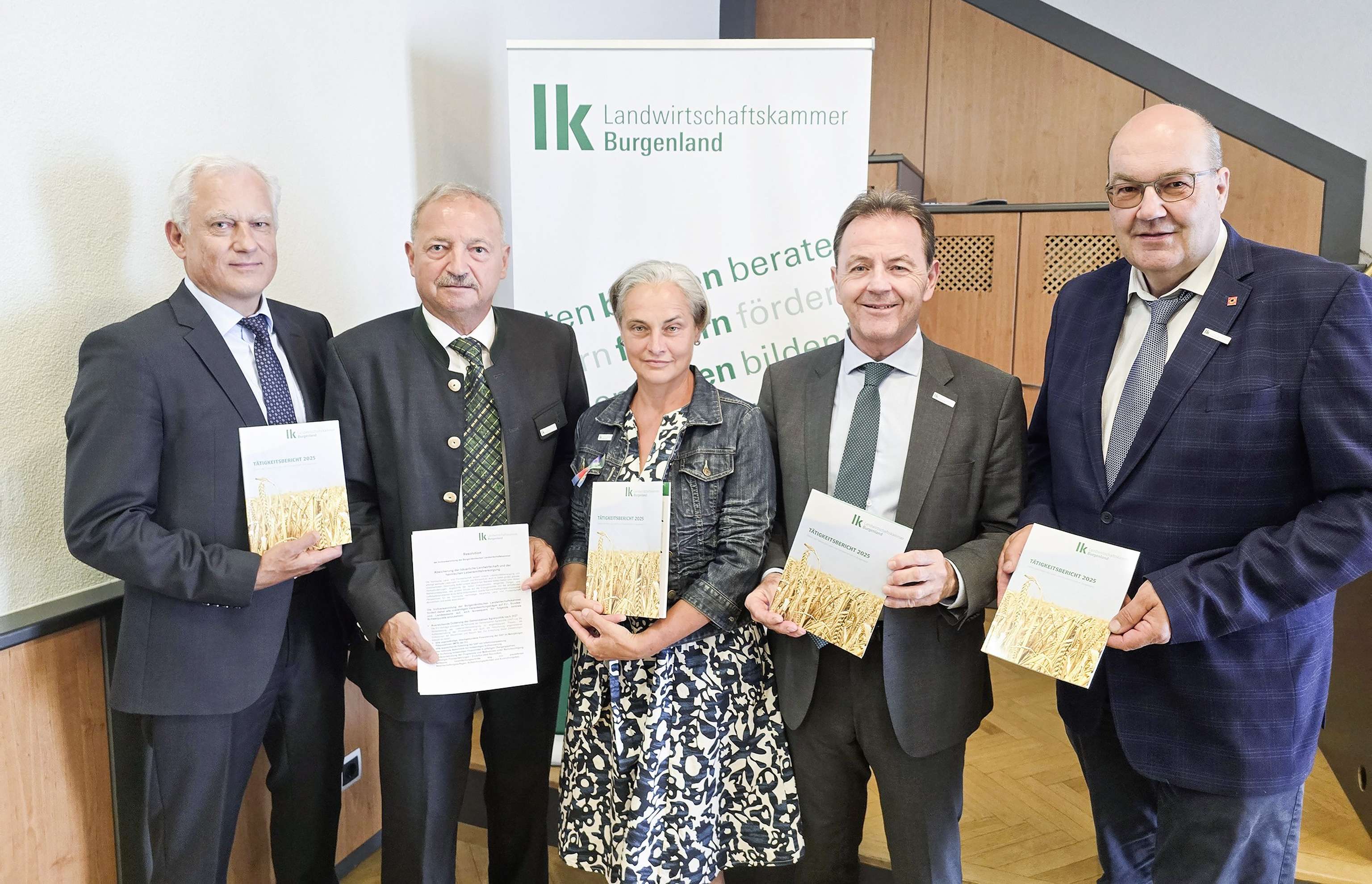 V. l.: Burjan, Falb-Meixner, Riepl, Berlakovich, Glauber