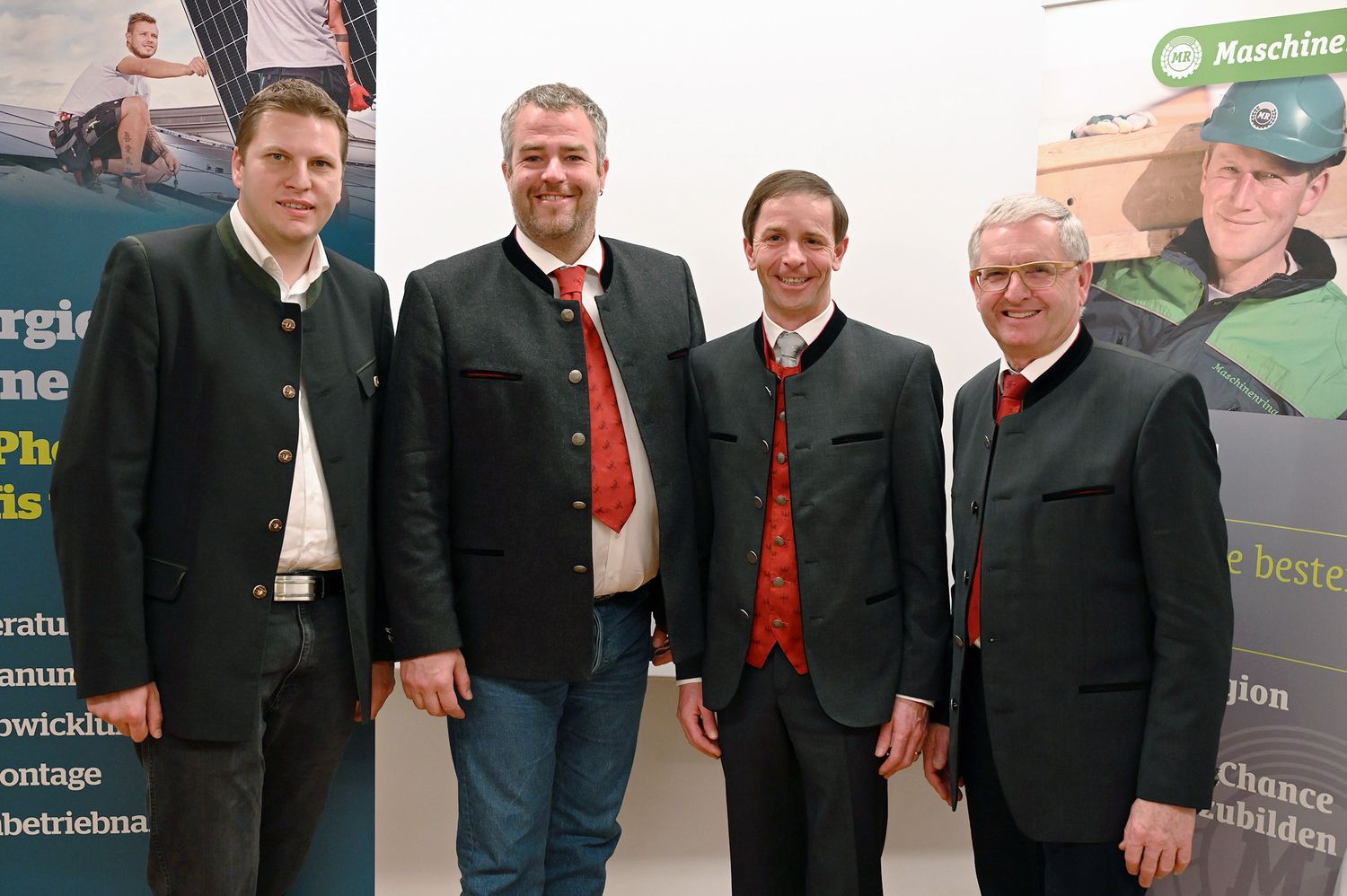 MR Bundesobmann Franz Xaver Broidl, Obmann MR Kitzbühel Hermann Huber, Geschäftsführer MR Kitzbühel Josef Schaflechner, Maschinenring Tirol-Landesobmann Christian Angerer