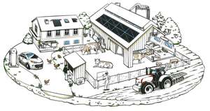 Illustration Bauernhof