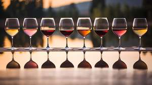 Row Of Glasses With Wine