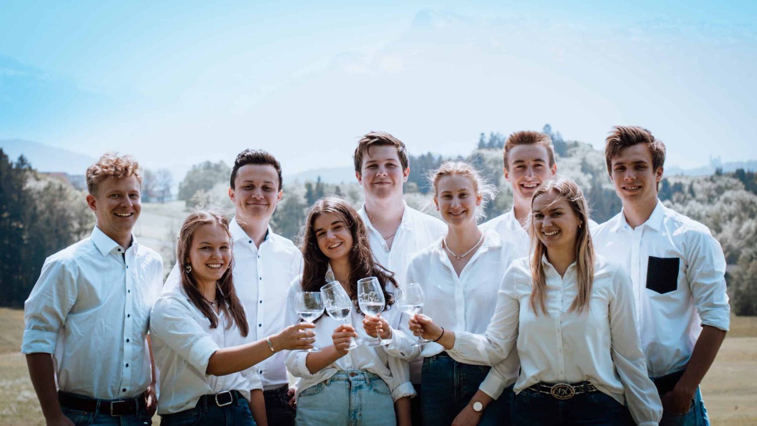 Die neun Schülerinnen und Schüler der HBLA Ursprung in Salzburg