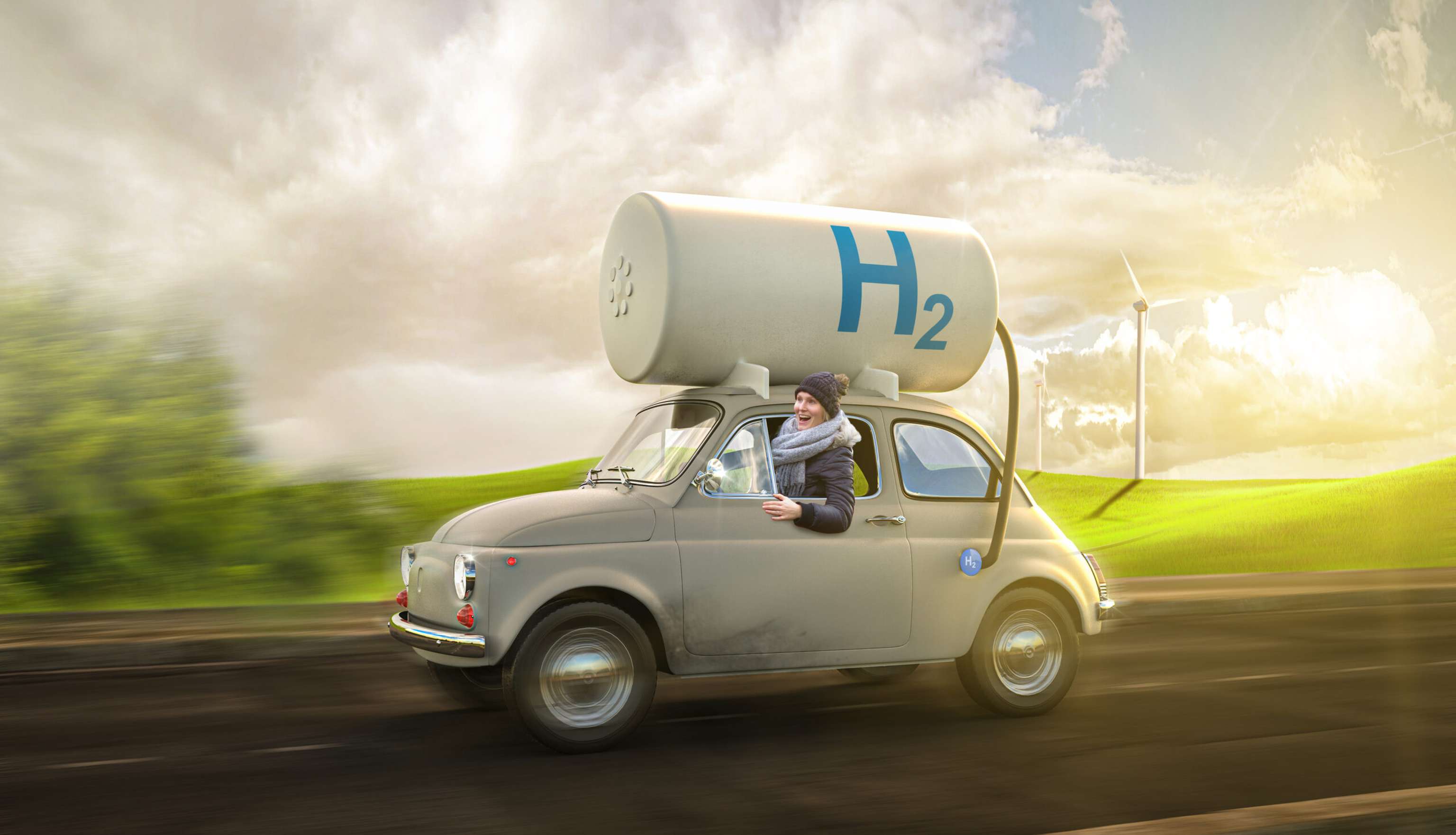 Auch wenn es inzwischen deutlich bessere Lösungen gibt als hier im Bild: Mit Wasserstoff betriebene Pkw haben sich bis dato nicht durchgesetzt.