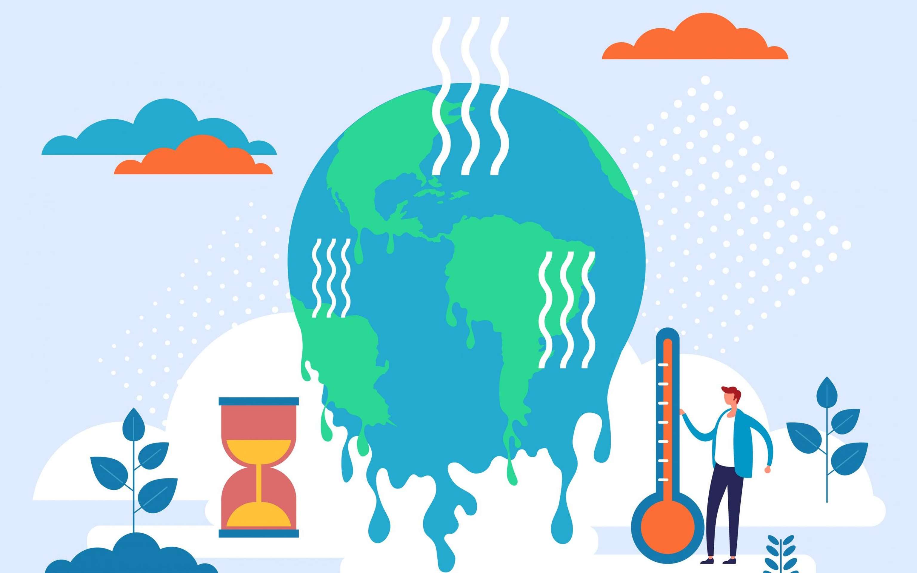 Global Warming Environmental Concept. Vector Flat Graphic Design