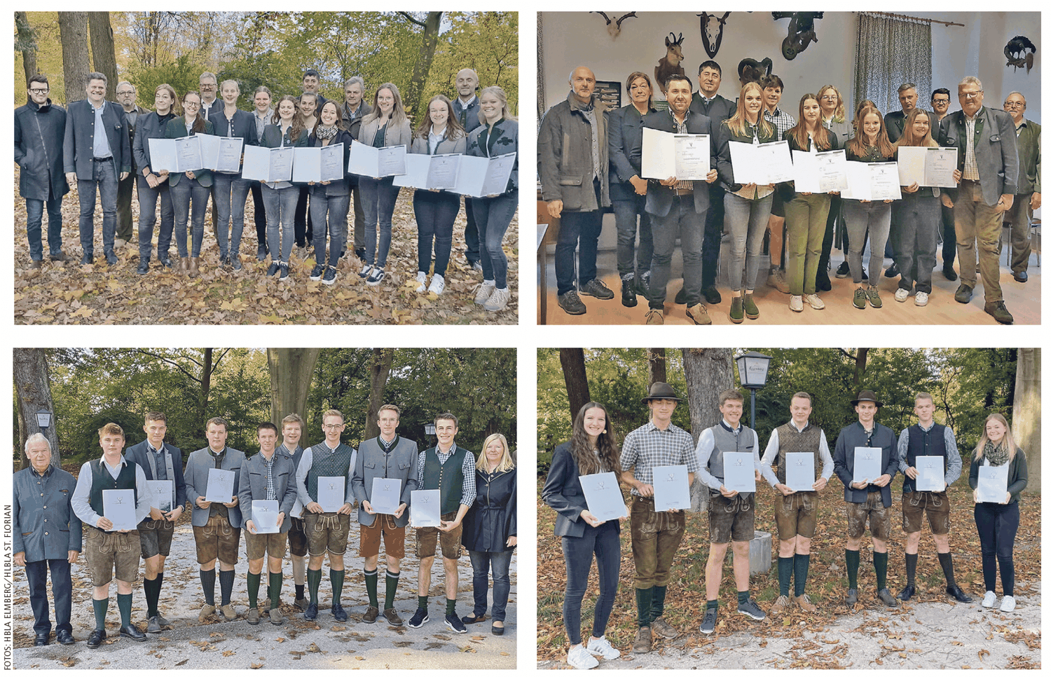 Jungjäger aus Elmberg (Fotos oben) und St. Florian (Fotos unten) freuten sich darüber, die Jagdprüfung bestanden zu haben.