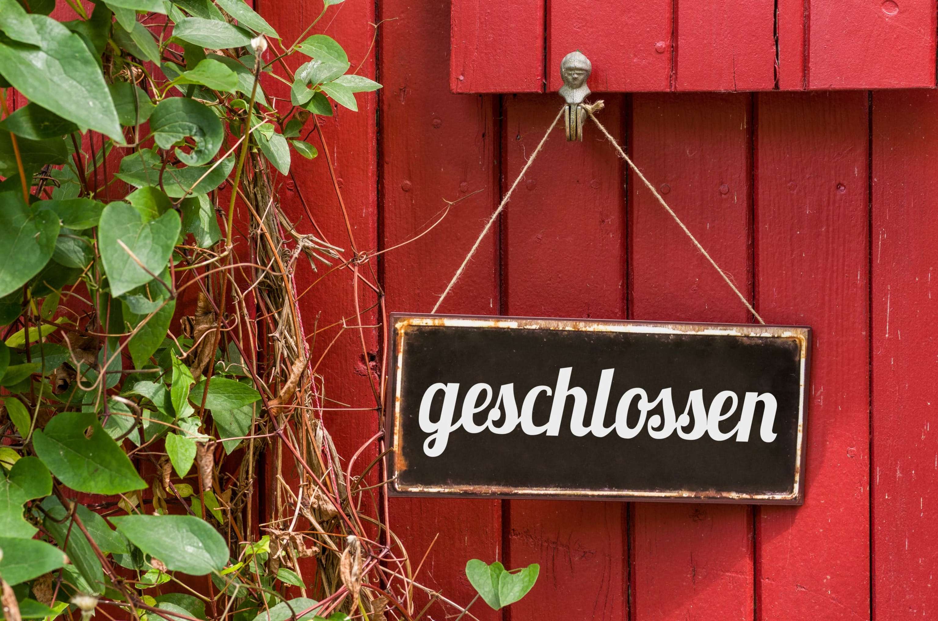 Aufschrift Geschlossen