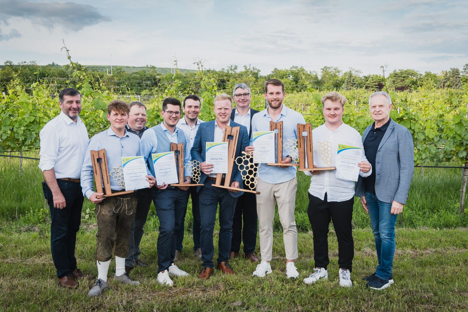 Die Preisträger der Landjugend-Jungwinzertrophy.