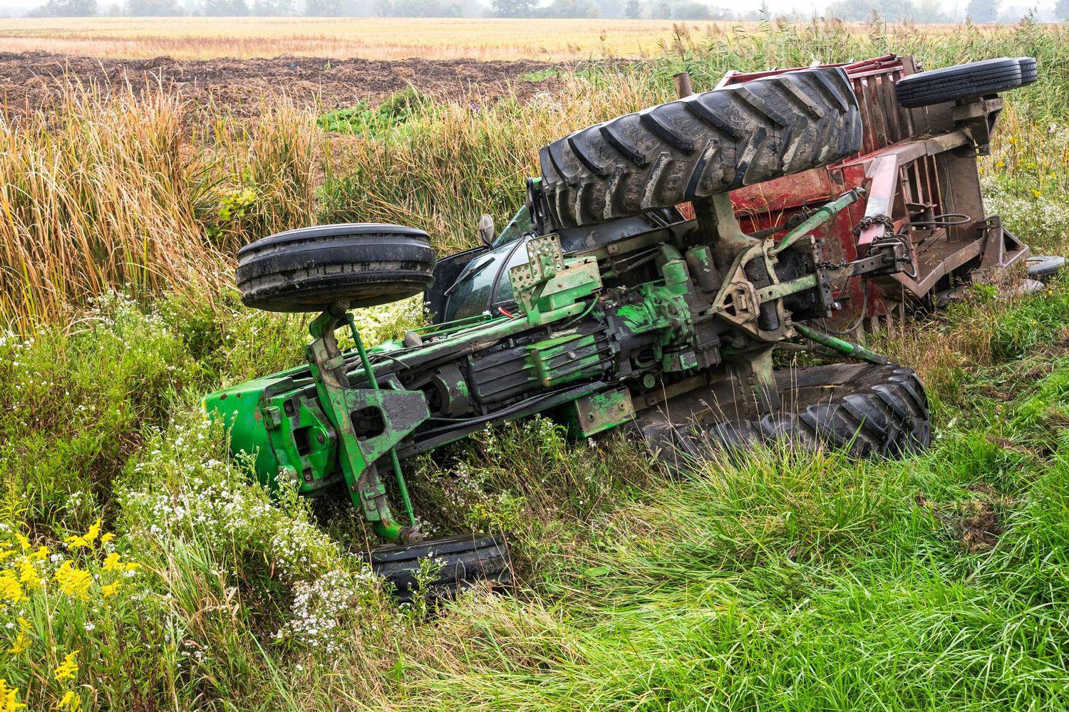 Verunglückter Traktor