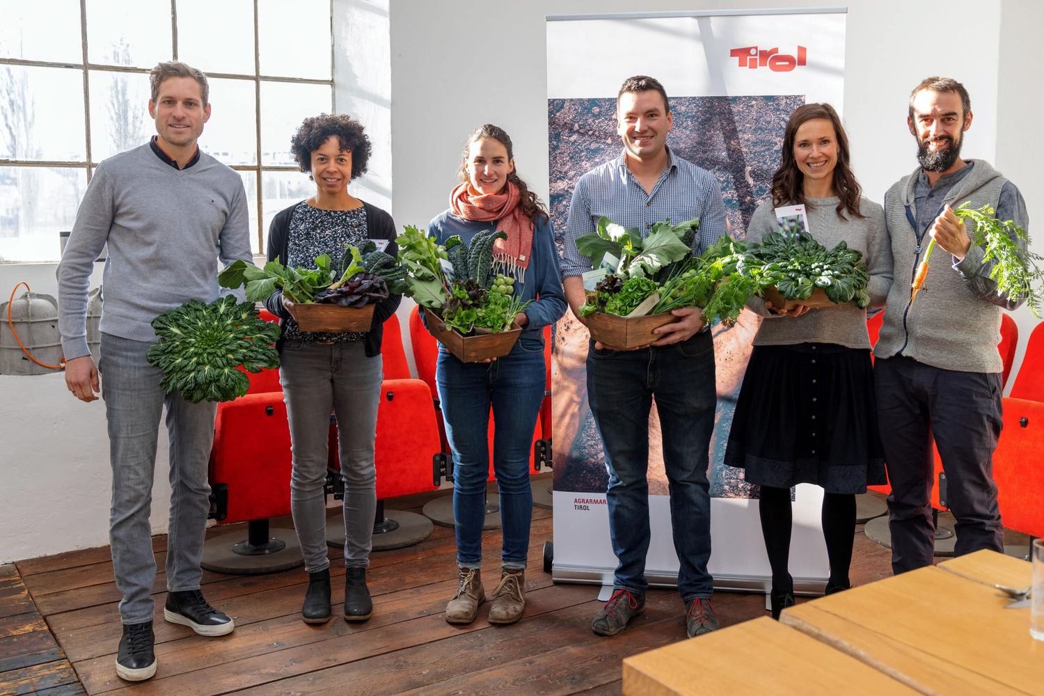 Die involvierten Produzenten: Hannes Rendl (Rendl´s Garten), Theresa Mair (Grotters Hofgenuss), Johanna und Clemens Lutz (Biohof Lumperer), Katharina und Matthias Plattner (Zirler Augarten).