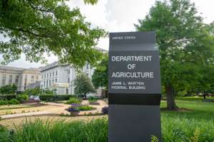Washington DC May 9, 2019: Sign For The US Department Of Agriculture Jamie L Whitten Federal Building, Located On The National Mall Area, USA