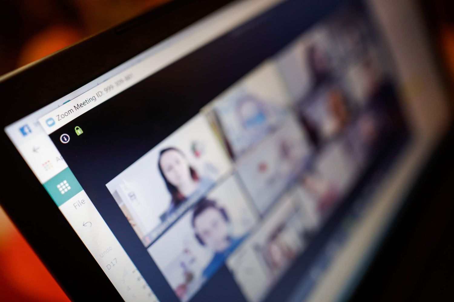 Shallow Depth Of Field Image (selective Focus) With The Zoom Video Conference App/site Work From Home During The Covid 19 Pandemic.