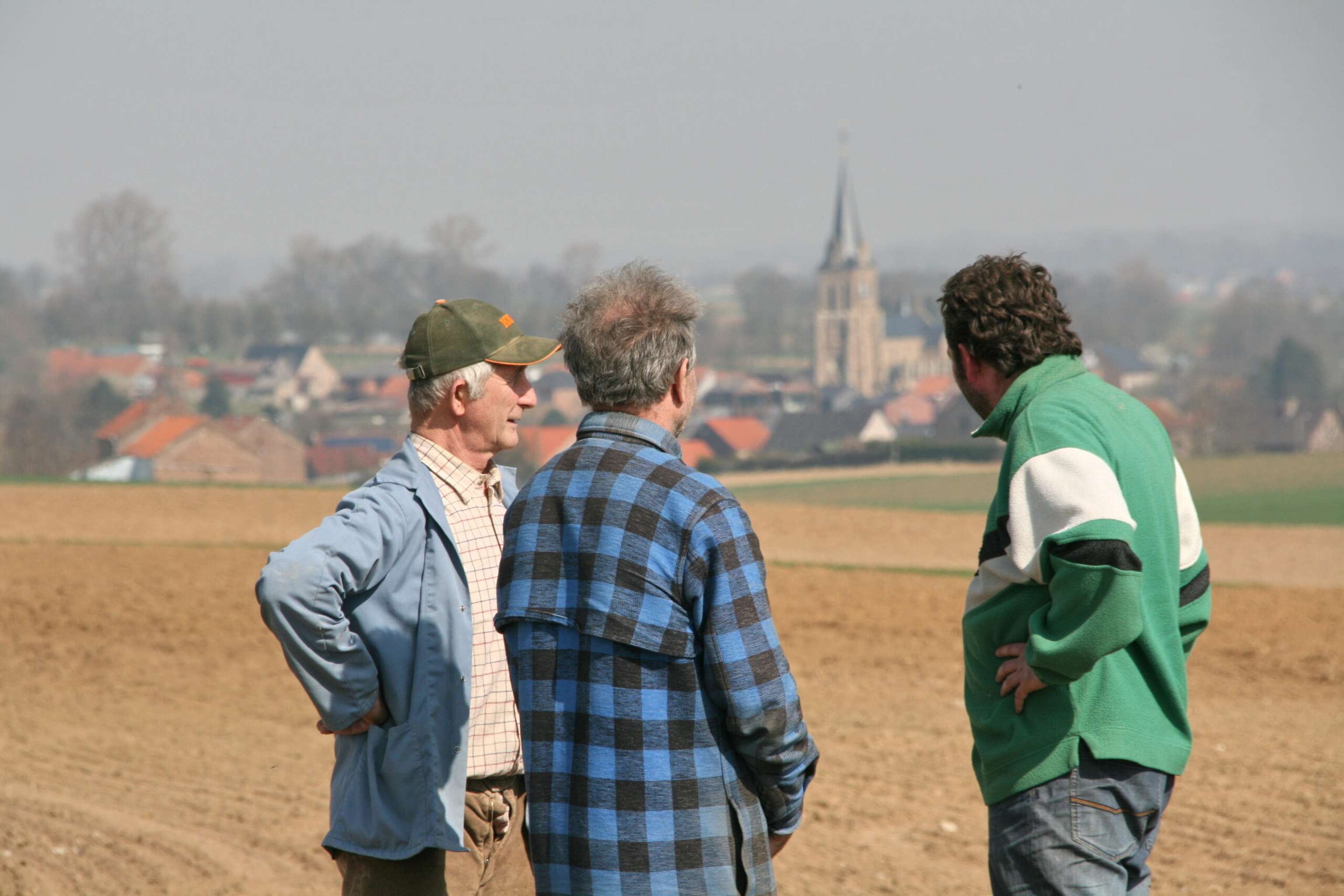 Besprechung am Feld