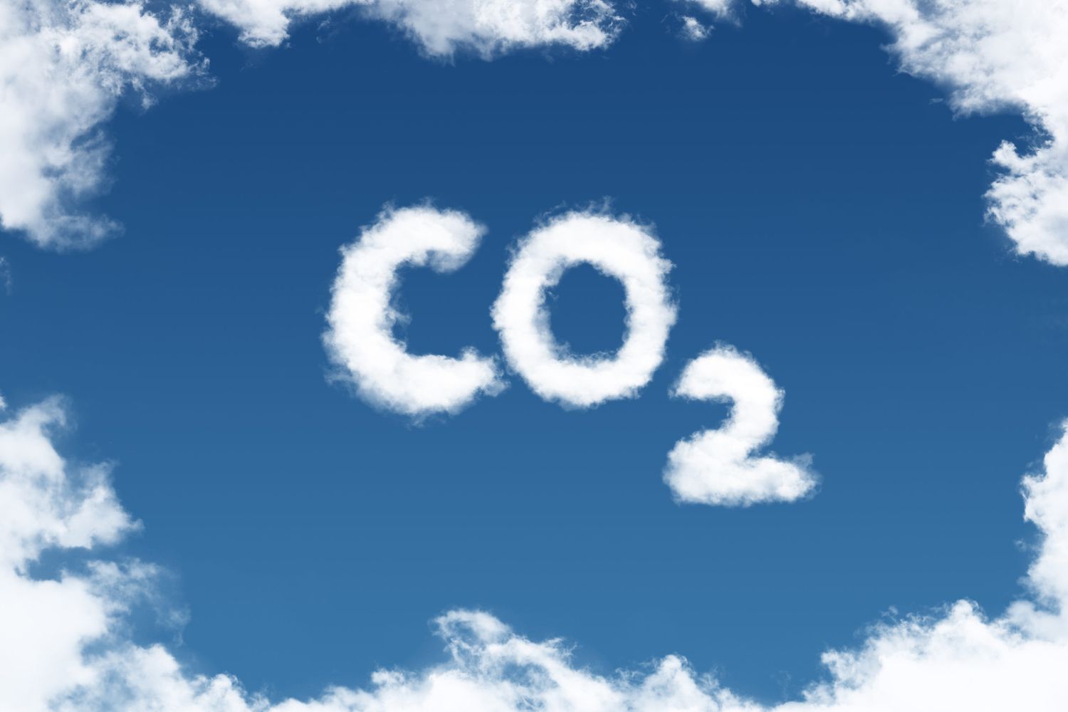 Schrift Am Himmel CO2