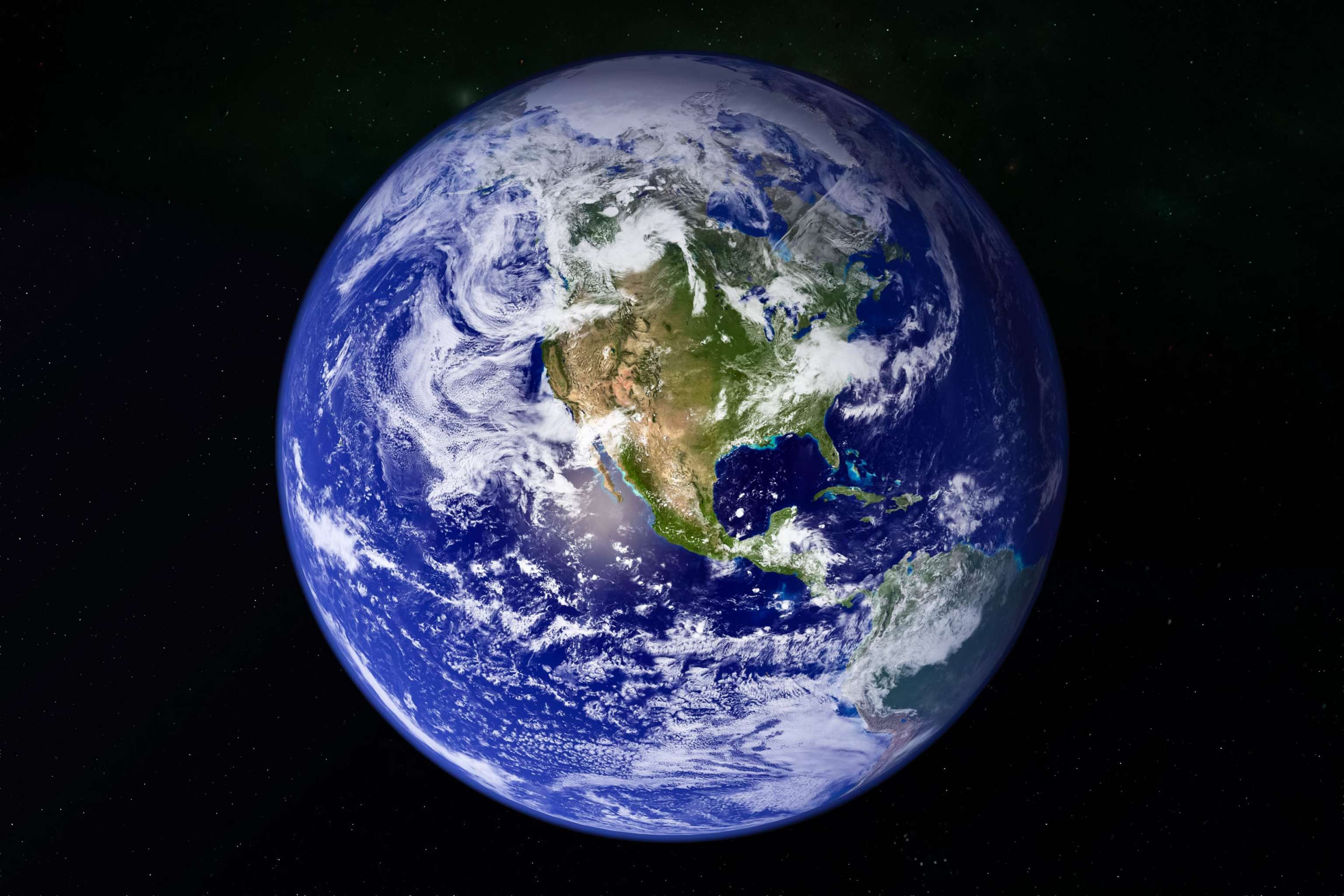 Planet Earth In Galaxy Space
