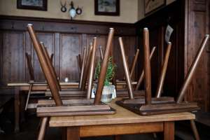 Stühle Auf Dem Tisch Restaurant Wirtshaus Pleitewelle Lockdown Während Corona
