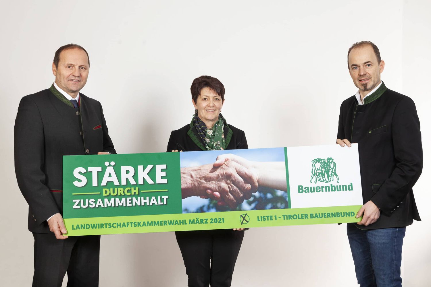 Tauschten sich am Freitag mit den Bezirksspitzenkandidaten aus: Bauernbundobmann LHStv. Josef Geisler, LK-Vizepräsidentin Helga Brunschmid und LK-Präsident NR Josef Hechenberger.