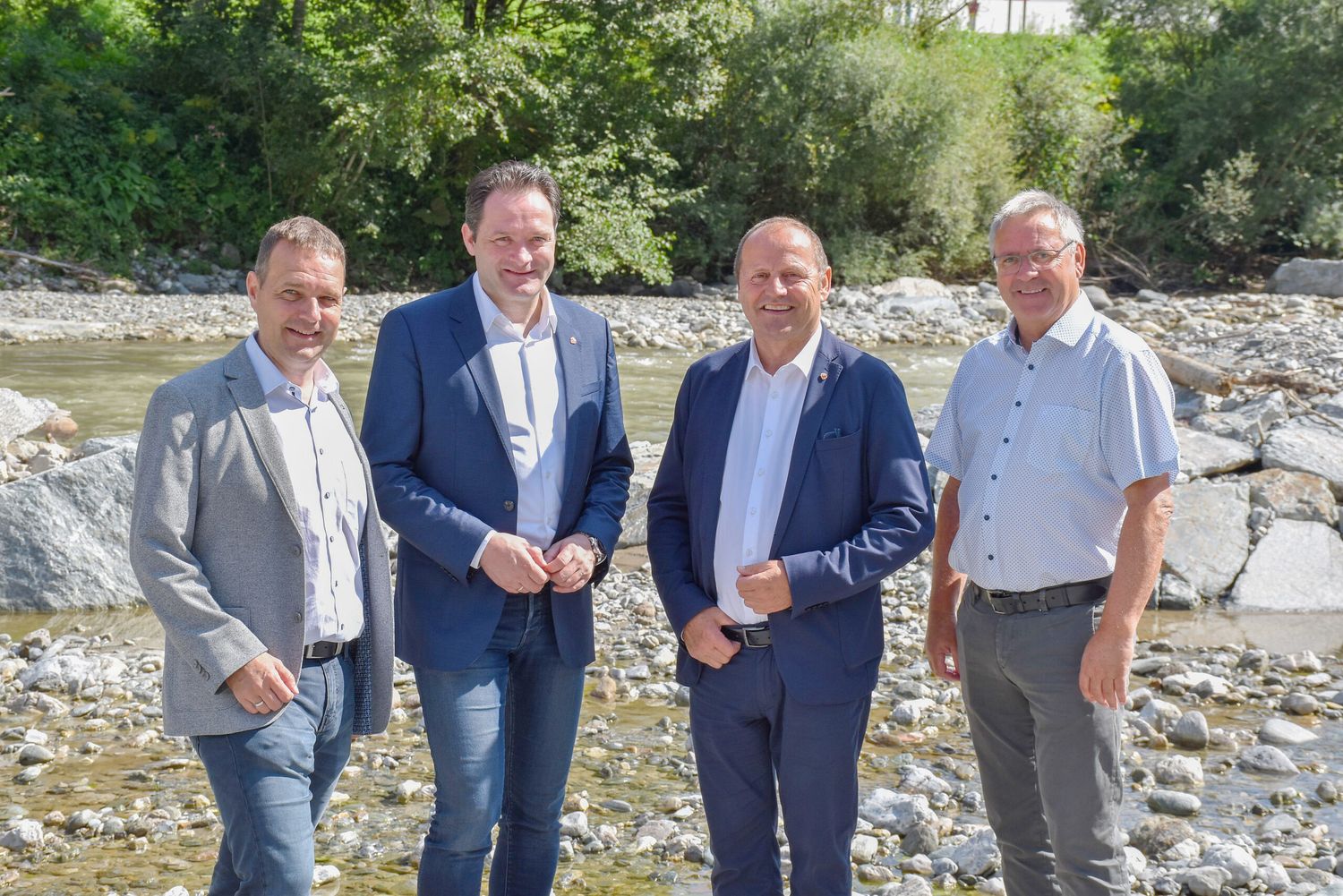 Beim Lokalaugenschein in Assling: Johannes Nemmert (BBA Lienz), Norbert Totschnig, Josef Geisler und Reinhard Mair.