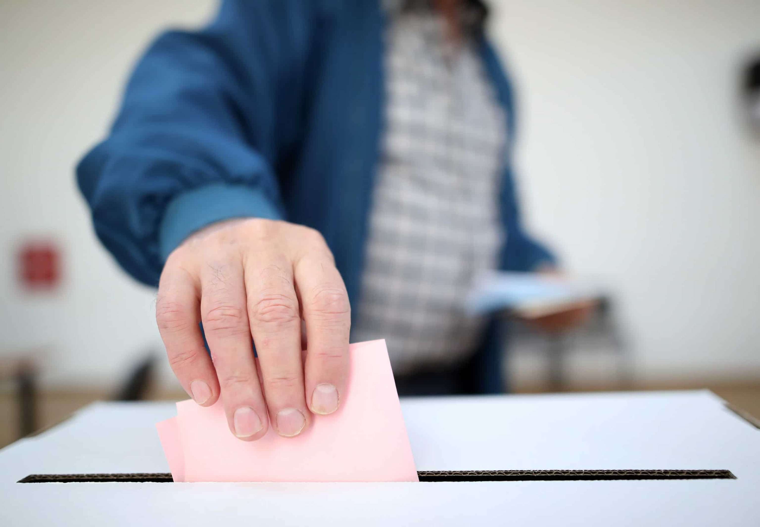 Man Casts His Ballot At Elections