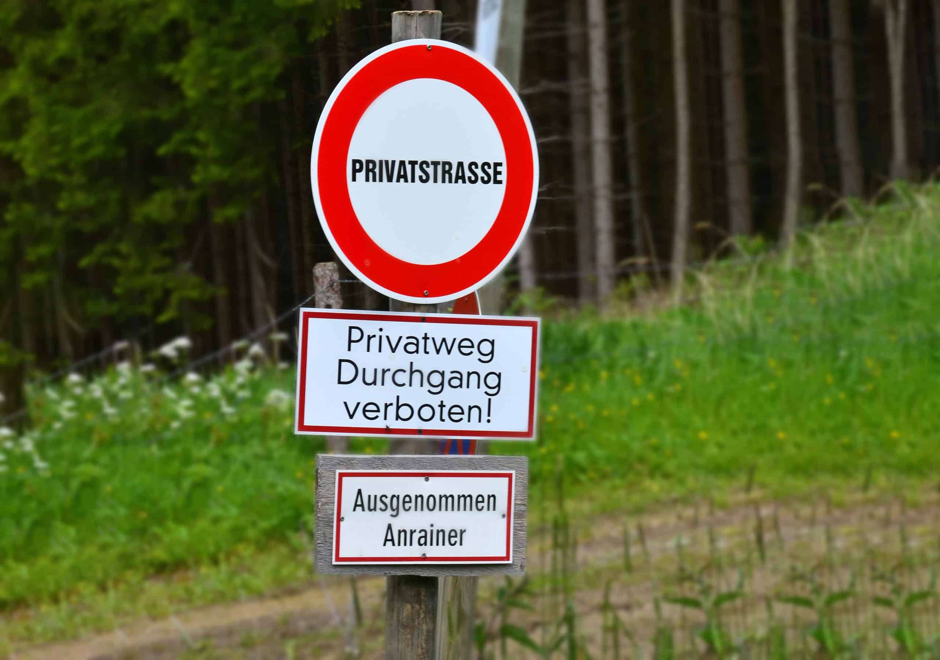 Privatstrae Forststrae Verbot