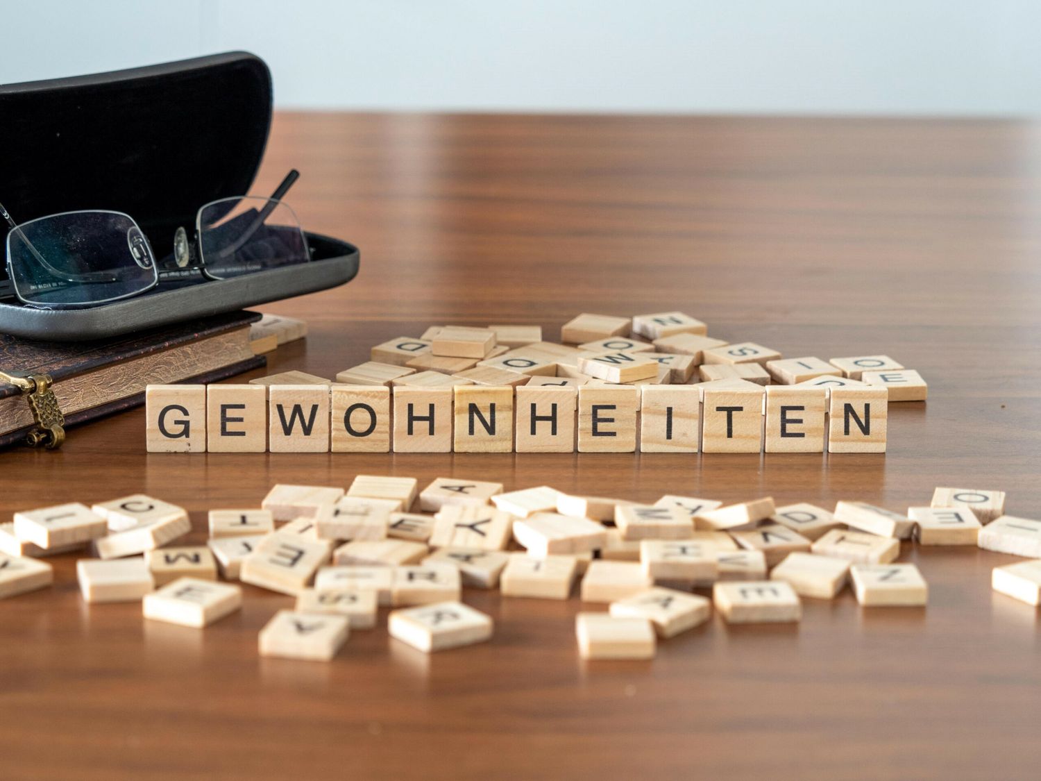 Gewohnheiten Wort Oder Konzept Dargestellt Durch Hölzerne Buchs