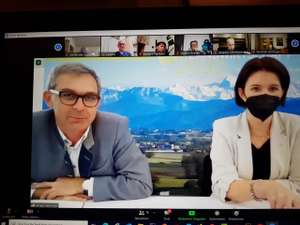 Franz Waldenberger als designierter LK-Präsident und Michaela Langer-Weninger als neue Agrarlandesrätin: Nicht nur am Bildschirm groß im Zentrum, sondern auch im Zentrum des Interesses von Seiten der Teilnehmer am Online-Landesbauernrat.