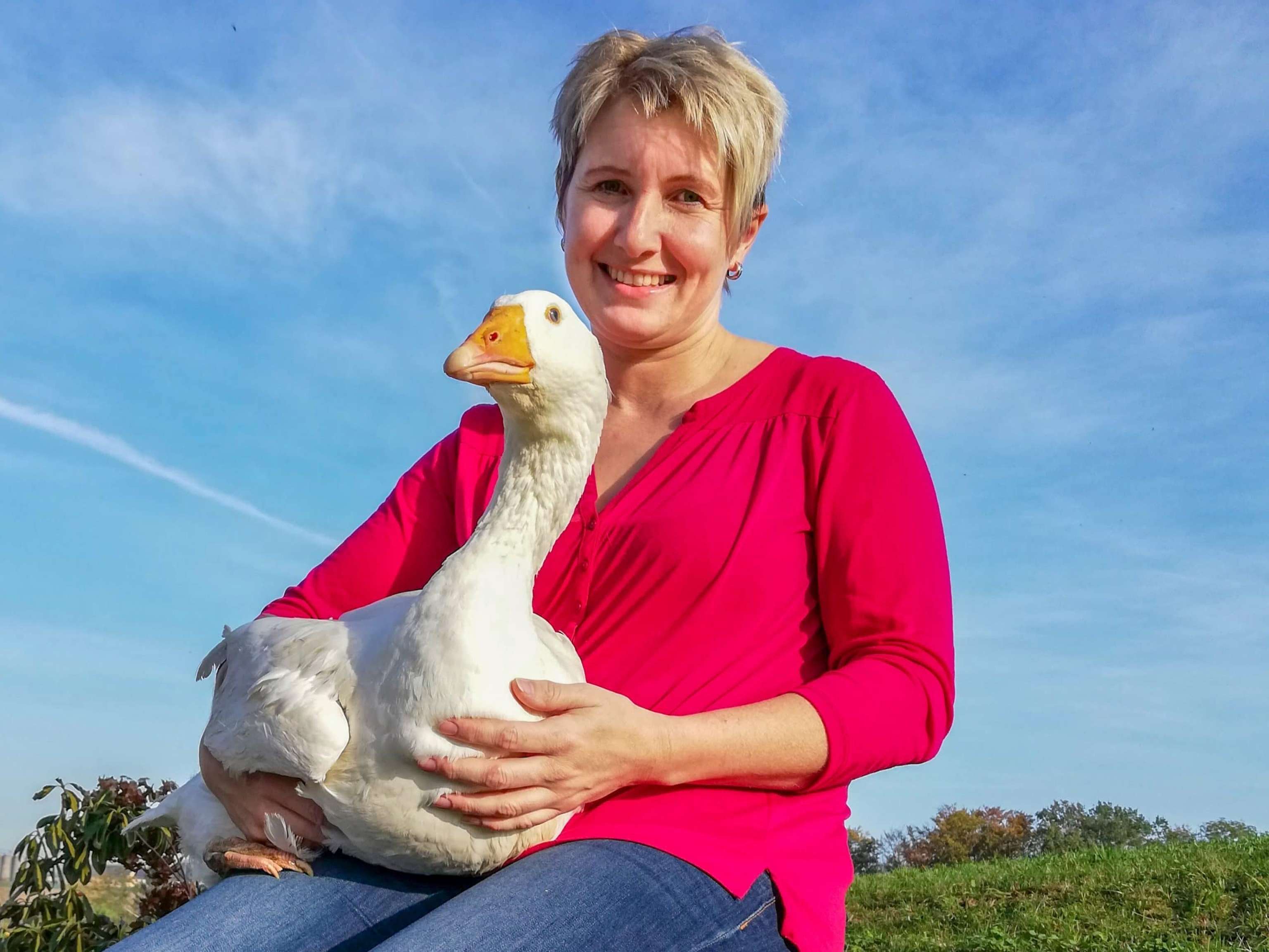 Gansl- und Daunenexpertin