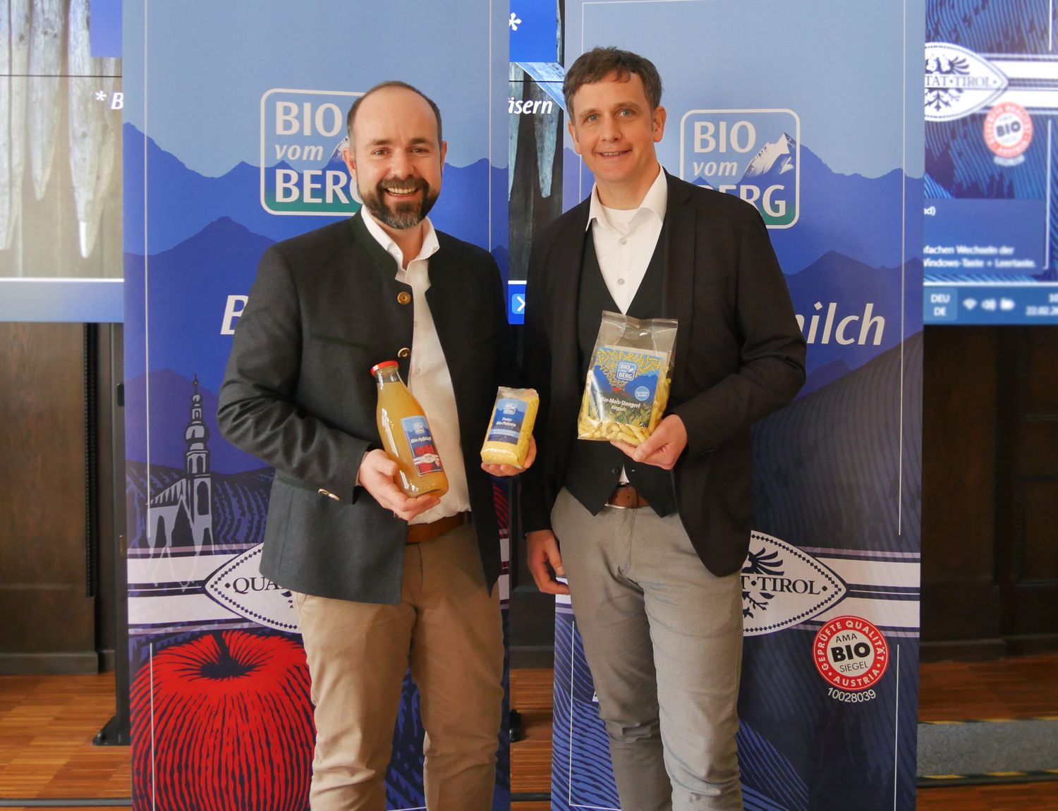 Bioalpin-Obmann Simon Wolf und BIO vom BERG-Geschäftsführer Björn Rasmus informierten im Zuge einer Pressekonferenz über das Geschäftsjahr 2023.