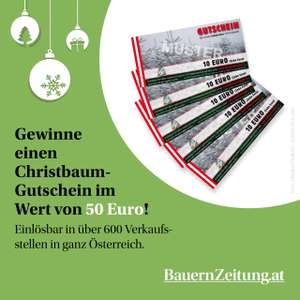 Christbaum-Gutscheine im Wert von je 50 Euro zu gewinnen.