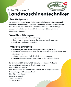 Bild von Anzeige: Stelleninserat Landmaschinentechniker