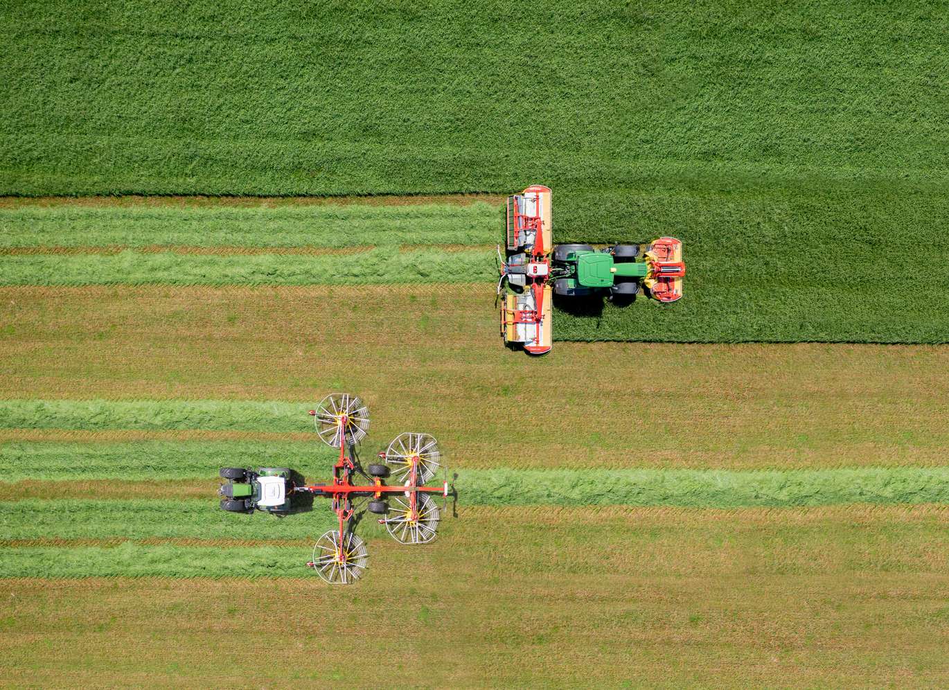 Mähwerk bei der Arbeit.