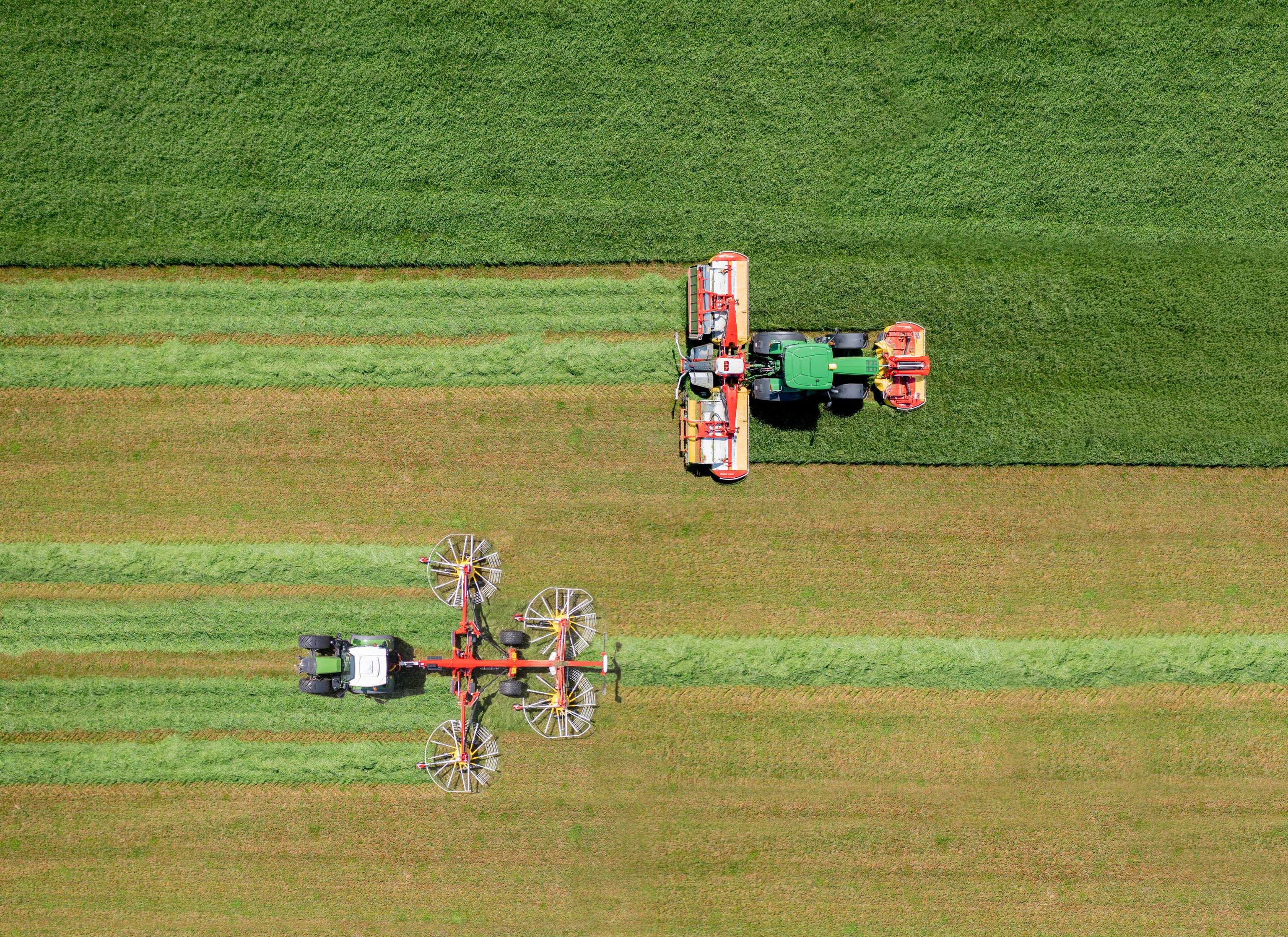 Mähwerk bei der Arbeit.