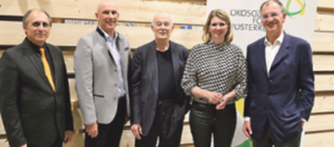 Karl Geroldinger, Gregor Dietachmayr, Hans Joachim Schellnhuber, Anni Pichler und Erich Wiesner (v.l.)