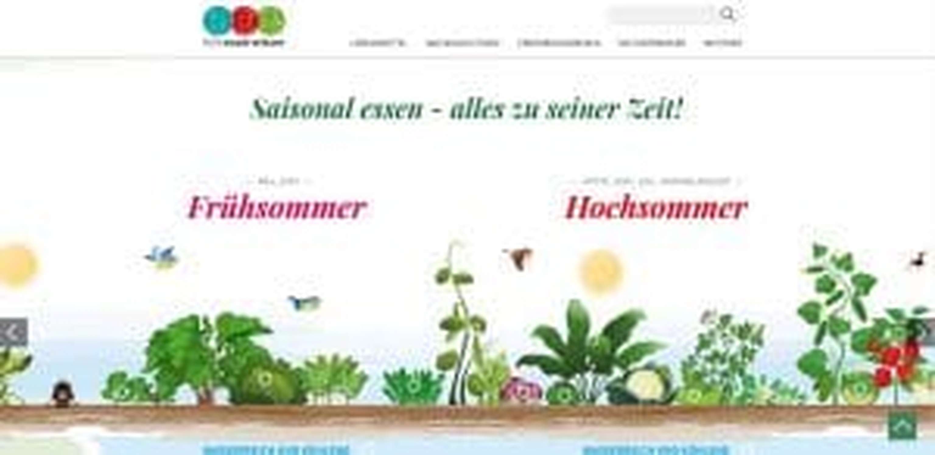 Auf der Website befindet sich unter anderem dieser interaktive Saisonkalender.
