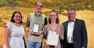 VDAJ-Vorsitzende Katrin Fischer, Landwirt Philipp Pelzer, MDR-Redakteurin Barbara Butscher und der Präsident des Bayerischen Bauernverbandes Walter Heidl