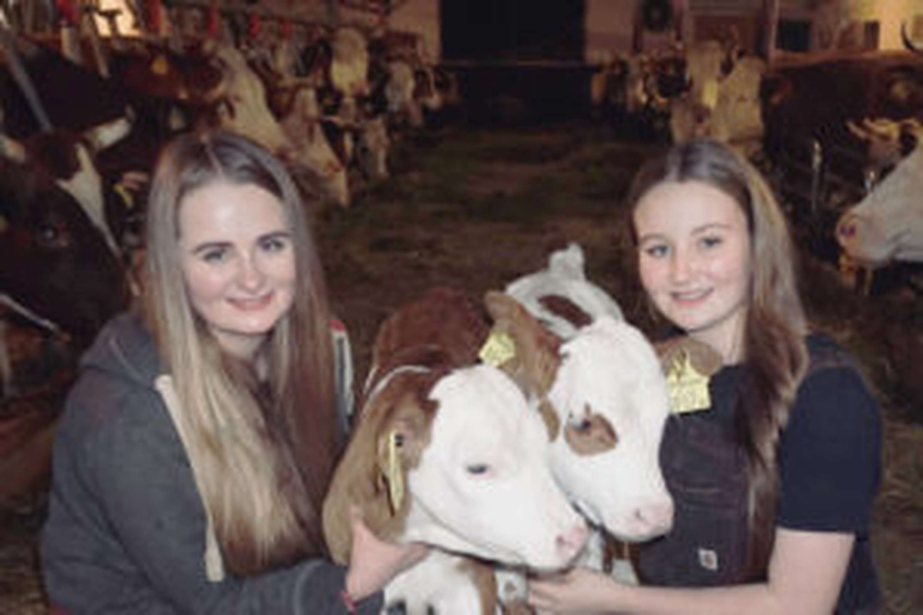 Antonia und Heidi sind stolz auf ihre Kalbelen.